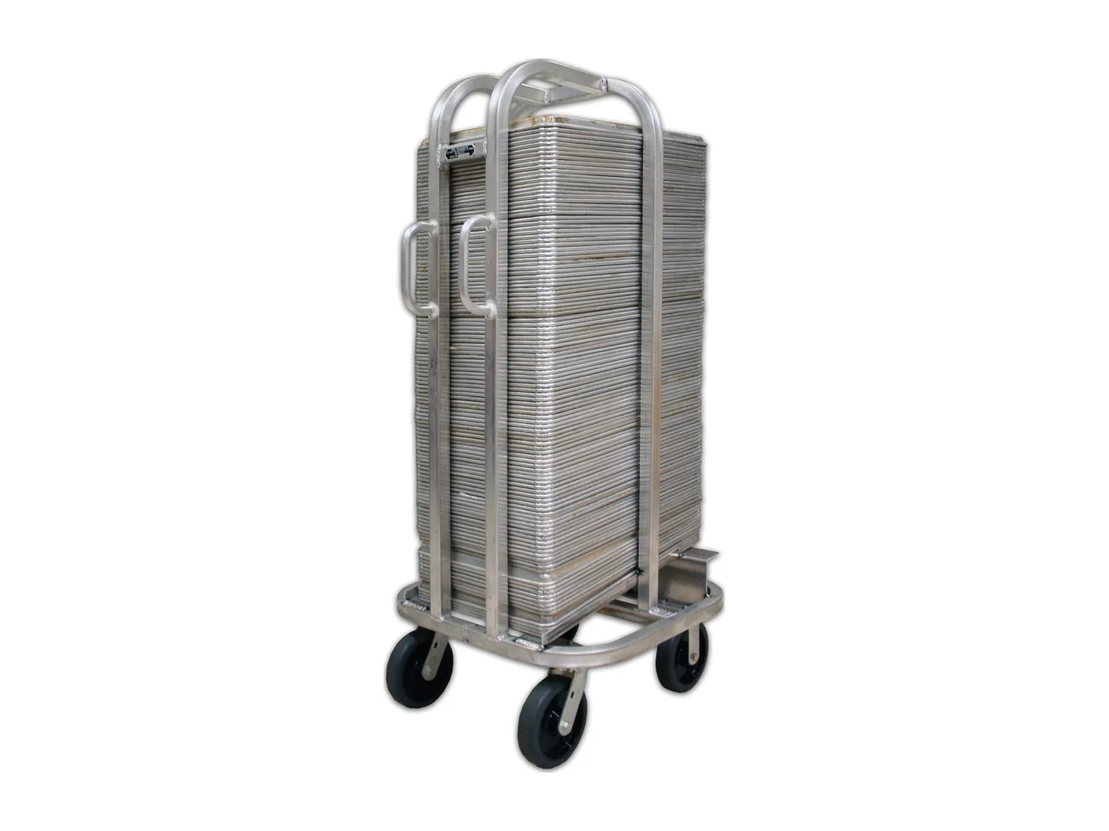 Full size sheet pan cart loaded with sheet pans