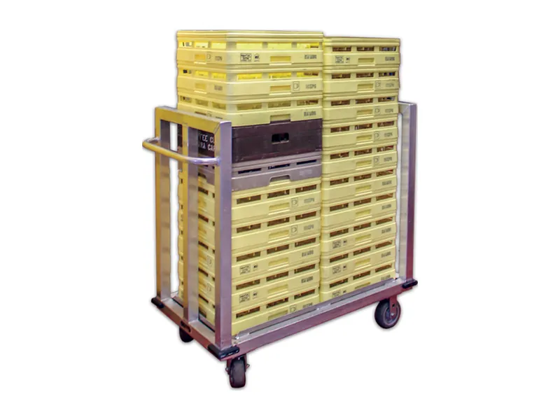Glass rack dolly stacked with glass racks