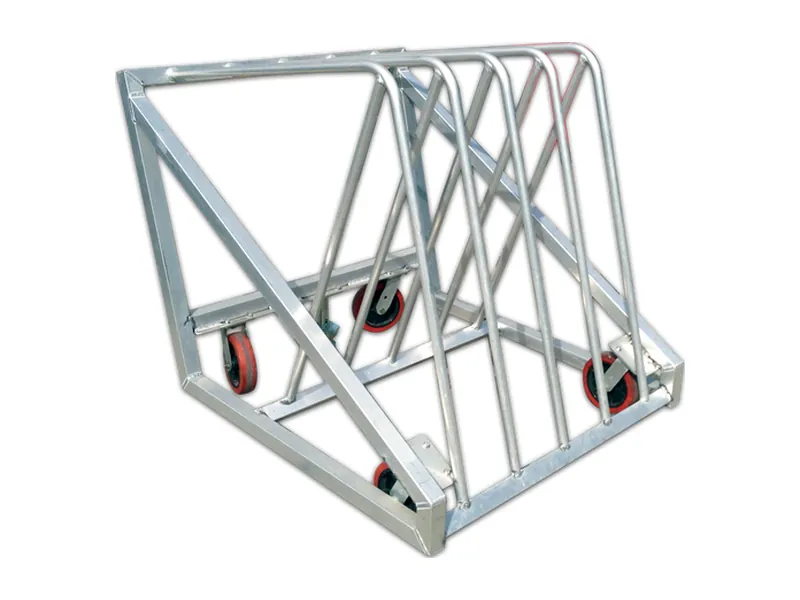Aluminum round table cart for plastic folding round tables