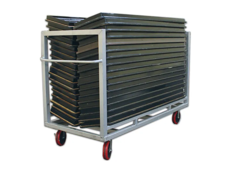 Schoolroom table cart loaded with folding tables